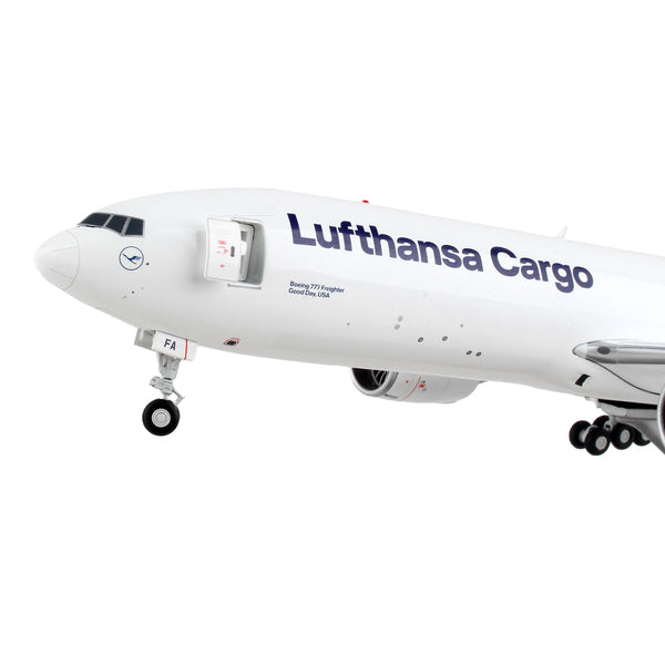 Boeing 777F Commercial Aircraft "Lufthansa Cargo" White with Blue Tail "Gemini 200 - Interactive" Series 1/200 Diecast Model Airplane by GeminiJets