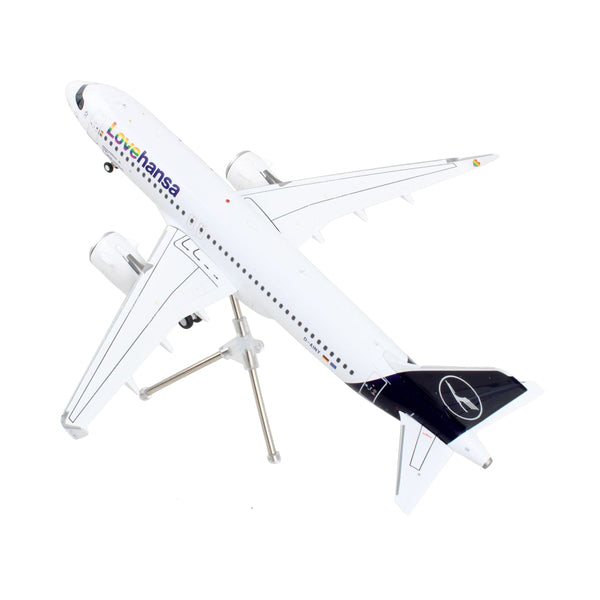 Airbus A320neo Commercial Aircraft "Lufthansa - LoveHansa" White with Blue Tail "Gemini 200" Series 1/200 Diecast Model Airplane by GeminiJets