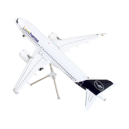 Airbus A320neo Commercial Aircraft "Lufthansa - LoveHansa" White with Blue Tail "Gemini 200" Series 1/200 Diecast Model Airplane by GeminiJets