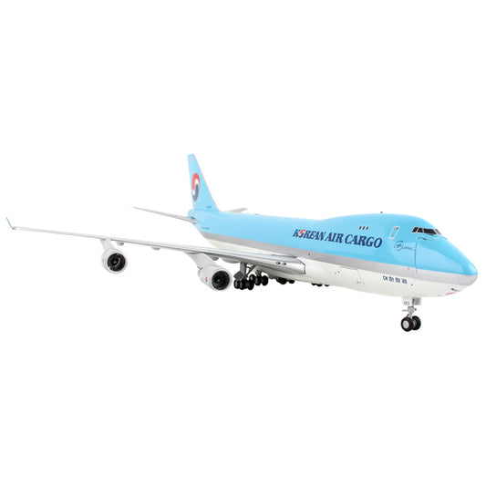 Boeing 747-400F Commercial Aircraft "Korean Air Cargo" Light Blue "Gemini 200 - Interactive" Series 1/200 Diecast Model Airplane by GeminiJets