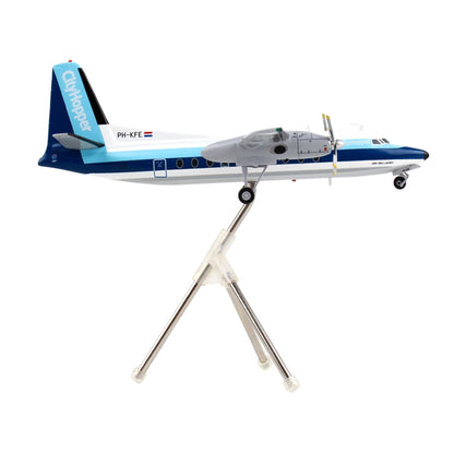 Fokker F27 Commercial Aircraft "Royal Dutch Airlines CityHopper" White with Blue Stripes "Gemini 200" Series 1/200 Diecast Model Airplane by GeminiJets