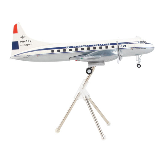 Convair CV-340 Commercial Aircraft "Royal Dutch Airlines - The Flying Dutchman" White with Dark Blue Stripes "Gemini 200" Series 1/200 Diecast Model Airplane by GeminiJets