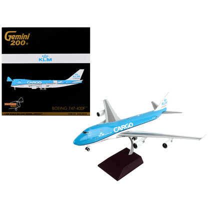 Boeing 747-400F Commercial Aircraft "KLM Royal Dutch Airlines Cargo" Blue with White Tail "Gemini 200 - Interactive" Series 1/200 Diecast Model Airplane by GeminiJets