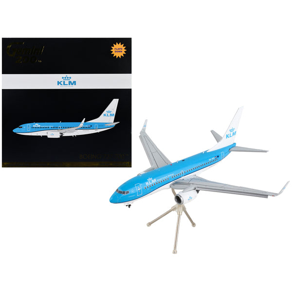 Boeing 737-700 Commercial Aircraft with Flaps Down "KLM Royal Dutch Airlines" Blue with White Tail "Gemini 200" Series 1/200 Diecast Model Airplane by GeminiJets