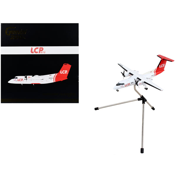 Bombardier Dash 8-200 Commercial Aircraft "LC Peru" White with Red Tail "Gemini 200" Series 1/200 Diecast Model Airplane by GeminiJets