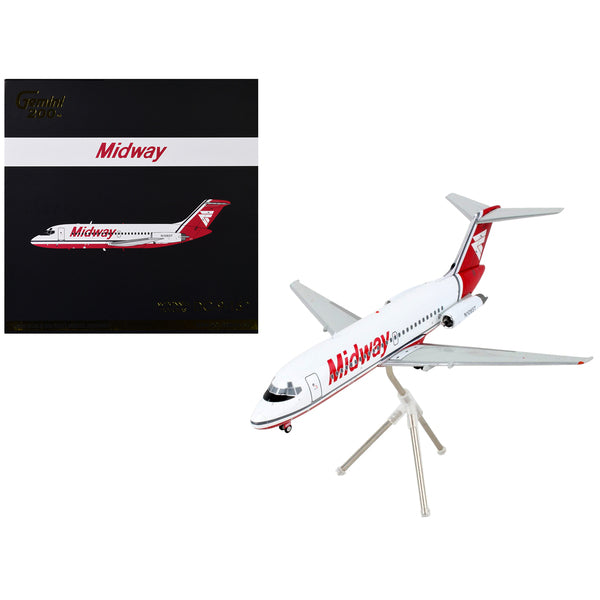 McDonnell Douglas DC-9-15 Commercial Aircraft "Midway Airlines" White with Red Tail "Gemini 200" Series 1/200 Diecast Model Airplane by GeminiJets