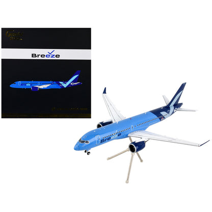 Airbus A220-300 Commercial Aircraft "Breeze Airways" Blue "Gemini 200" Series 1/200 Diecast Model Airplane by GeminiJets