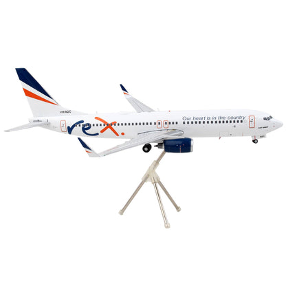 Boeing 737-800 Commercial Aircraft "Regional Express Rex Airlines" White with Striped Tail "Gemini 200" Series 1/200 Diecast Model Airplane by GeminiJets