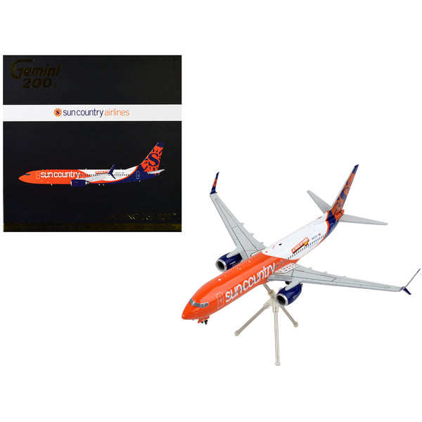 Boeing 737-800 Commercial Aircraft "Sun Country Airlines" Orange and White "Gemini 200" Series 1/200 Diecast Model Airplane by GeminiJets