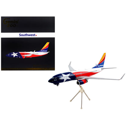 Boeing 737-700 Commercial Aircraft "Southwest Airlines - Lone Star One" Texas Flag Livery "Gemini 200" Series 1/200 Diecast Model Airplane by GeminiJets