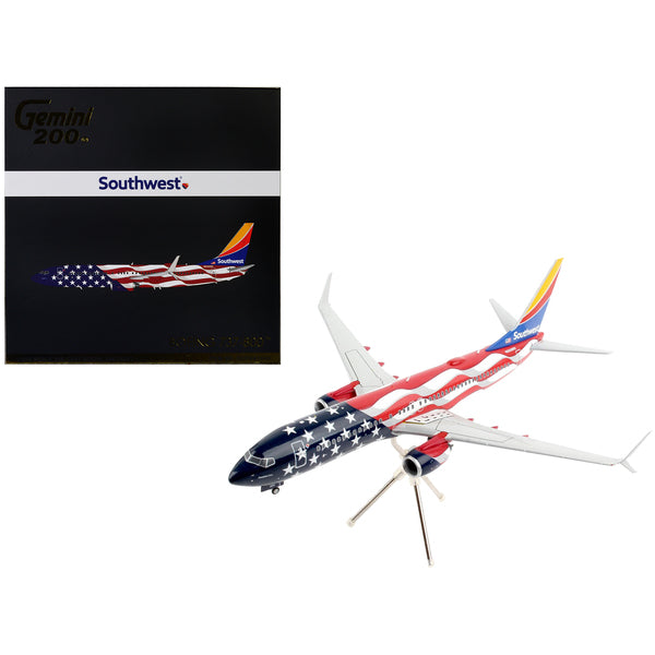 Boeing 737-800 Commercial Aircraft "Southwest Airlines - Freedom One" American Flag Livery "Gemini 200" Series 1/200 Diecast Model Airplane by GeminiJets