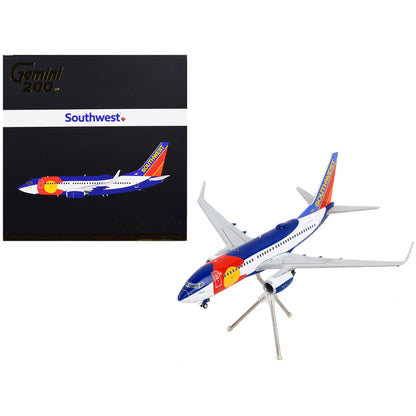 Boeing 737-700 Commercial Aircraft "Southwest Airlines - Colorado One" White and Blue "Gemini 200" Series 1/200 Diecast Model Airplane by GeminiJets