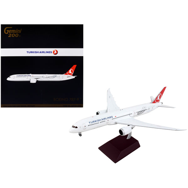 Boeing 787-9 Commercial Aircraft "Turkish Airlines" White with Red Tail "Gemini 200" Series 1/200 Diecast Model Airplane by GeminiJets