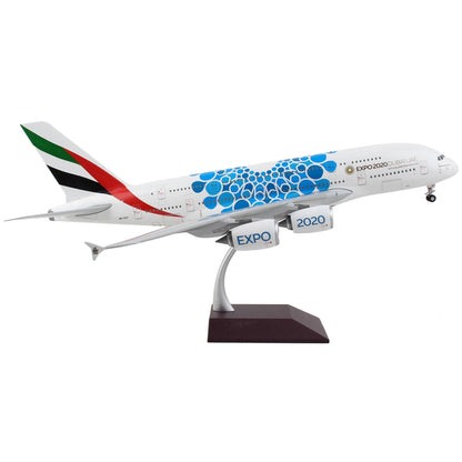 Airbus A380-800 Commercial Aircraft "Emirates Airlines - Dubai Expo 2020" White with Blue Graphics "Gemini 200" Series 1/200 Diecast Model Airplane by GeminiJets