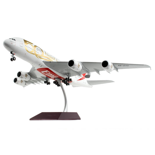 Airbus A380-800 Commercial Aircraft "Emirates Airlines - 50th Anniversary of UAE" White with Striped Tail "Gemini 200" Series 1/200 Diecast Model Airplane by GeminiJets