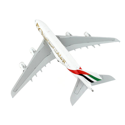 Airbus A380-800 Commercial Aircraft "Emirates Airlines - 50th Anniversary of UAE" White with Striped Tail "Gemini 200" Series 1/200 Diecast Model Airplane by GeminiJets