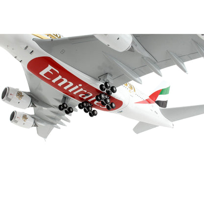 Airbus A380-800 Commercial Aircraft "Emirates Airlines - 50th Anniversary of UAE" White with Striped Tail "Gemini 200" Series 1/200 Diecast Model Airplane by GeminiJets