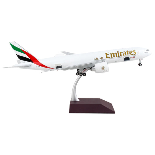 Boeing 777F Commercial Aircraft "Emirates Airlines - SkyCargo" White with Striped Tail "Gemini 200 - Interactive" Series 1/200 Diecast Model Airplane by GeminiJets