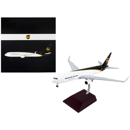 Boeing 767-300F Commercial Aircraft "UPS Worldwide Services" White with Black Tail "Gemini 200" Series 1/200 Diecast Model Airplane by GeminiJets