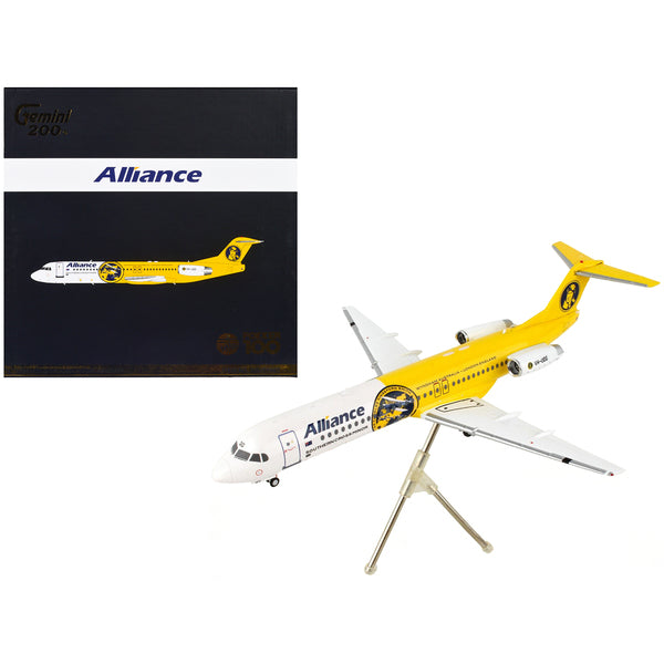 Fokker F100 Commercial Aircraft "Alliance Airlines" White and Yellow "Gemini 200" Series 1/200 Diecast Model Airplane by GeminiJets