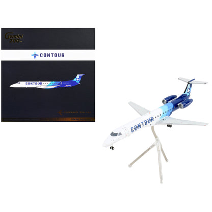 Embraer ERJ-145 Commercial Aircraft "Contour Airlines" White and Blue "Gemini 200" Series 1/200 Diecast Model Airplane by GeminiJets