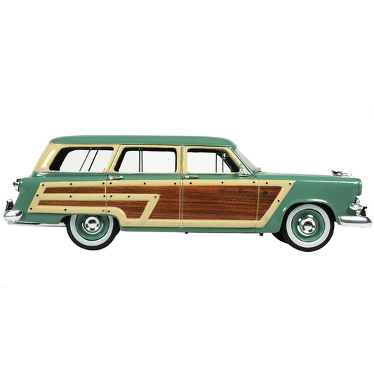 1953 Ford Country Squire Cascade Green with Wood Panels and Green and Cream Interior Limited Edition to 200 pieces Worldwide 1/43 Model Car by Goldvarg Collection