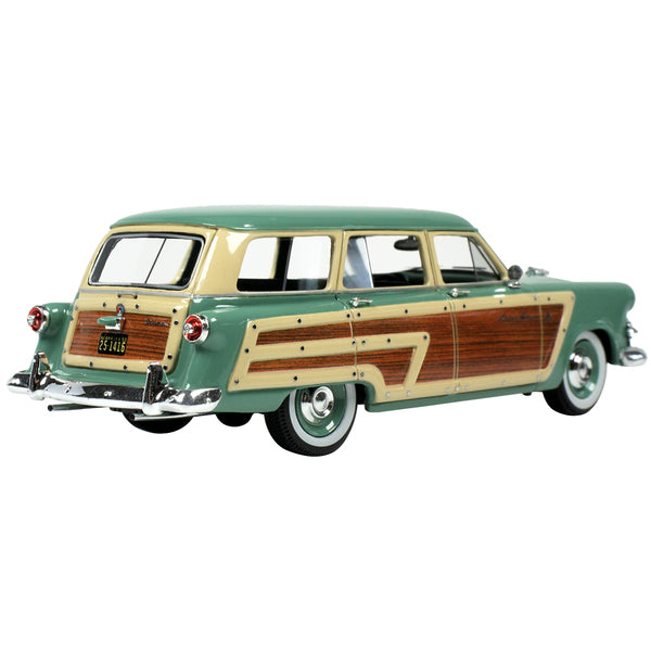 1953 Ford Country Squire Cascade Green with Wood Panels and Green and Cream Interior Limited Edition to 200 pieces Worldwide 1/43 Model Car by Goldvarg Collection