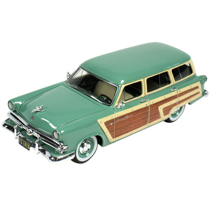 1953 Ford Country Squire Cascade Green with Wood Panels and Green and Cream Interior Limited Edition to 200 pieces Worldwide 1/43 Model Car by Goldvarg Collection