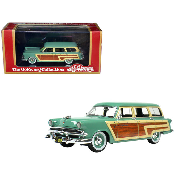 1953 Ford Country Squire Cascade Green with Wood Panels and Green and Cream Interior Limited Edition to 200 pieces Worldwide 1/43 Model Car by Goldvarg Collection