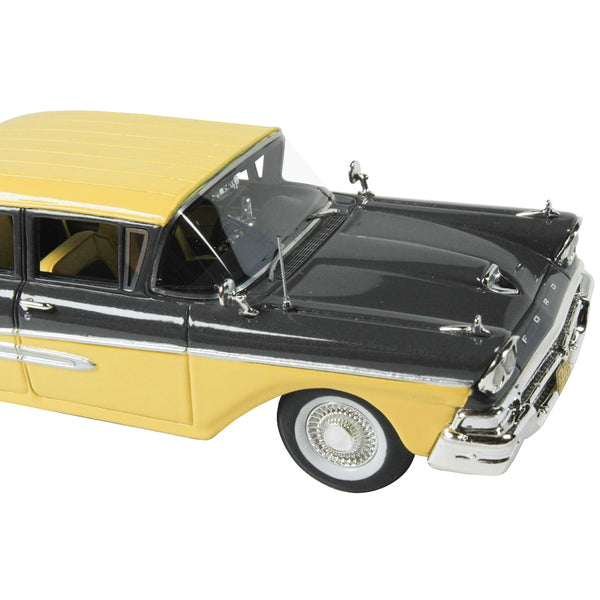 1958 Ford Fairlane 4 Door Gunmetal Gray and Pastel Yellow Limited Edition to 240 pieces Worldwide 1/43 Model Car by Goldvarg Collection