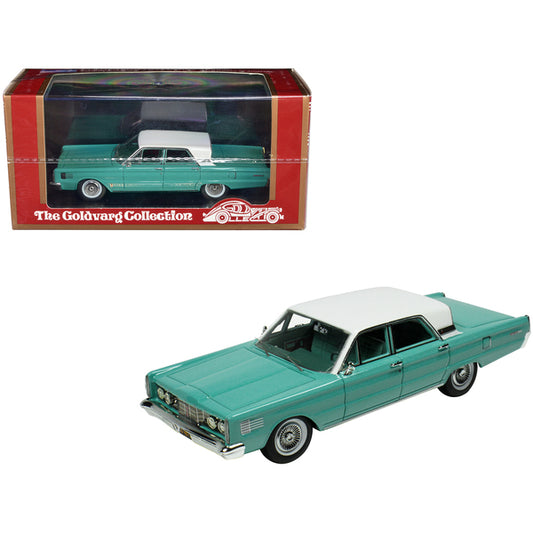 1965 Mercury Park Lane Breezeway Aquamarine with White Top and Aquamarine Interior Limited Edition to 200 pieces Worldwide 1/43 Model Car by Goldvarg Collection