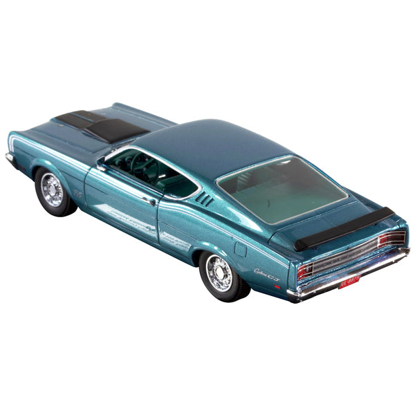 1969 Mercury Cyclone Dark Aqua Blue with Blue Interior and White Stripes Limited Edition to 170 pieces Worldwide 1/43 Model Car by Goldvarg Collection