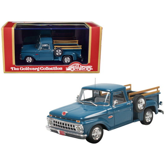 1965 Ford F-100 Stepside Pickup Truck Caribbean Turquoise with White Interior Limited Edition to 220 pieces Worldwide 1/43 Model Car by Goldvarg Collection