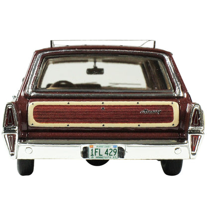 1965 Mercury Station Wagon Burgundy Metallic with Wood Panels Limited Edition to 200 pieces Worldwide 1/43 Model Car by Goldvarg Collection