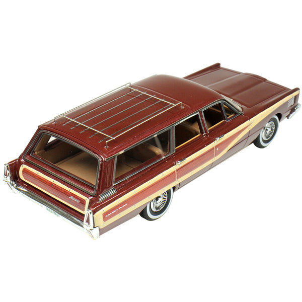 1965 Mercury Station Wagon Burgundy Metallic with Wood Panels Limited Edition to 200 pieces Worldwide 1/43 Model Car by Goldvarg Collection