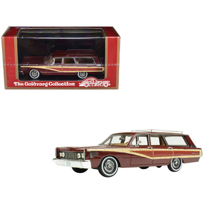 1965 Mercury Station Wagon Burgundy Metallic with Wood Panels Limited Edition to 200 pieces Worldwide 1/43 Model Car by Goldvarg Collection