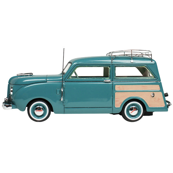 1949 Crosley Station Wagon Medium Blue with Roof Rack and Light Blue Interior Limited Edition to 240 pieces Worldwide 1/43 Model Car by Goldvarg Collection