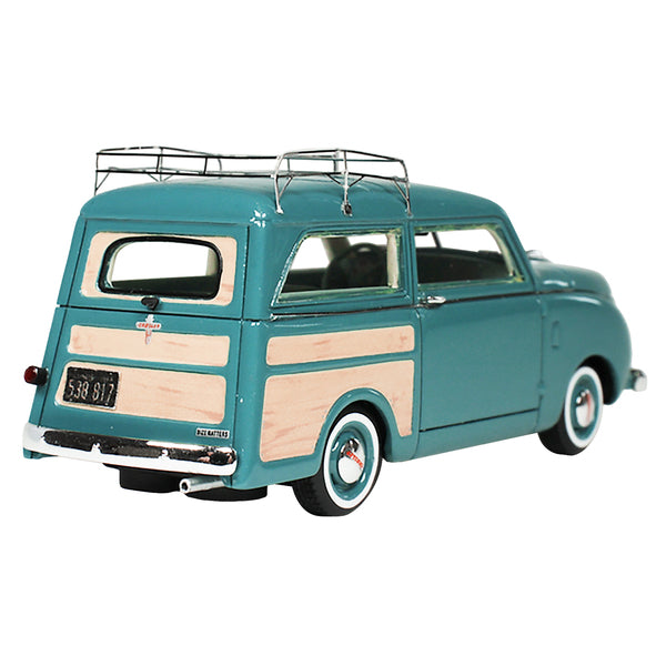 1949 Crosley Station Wagon Medium Blue with Roof Rack and Light Blue Interior Limited Edition to 240 pieces Worldwide 1/43 Model Car by Goldvarg Collection