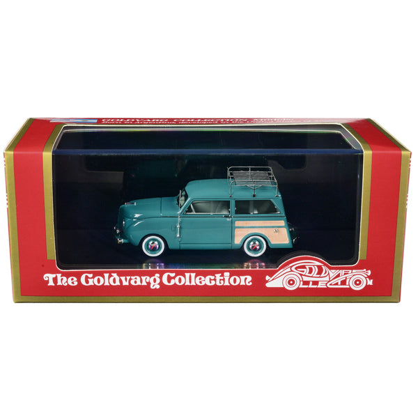 1949 Crosley Station Wagon Medium Blue with Roof Rack and Light Blue Interior Limited Edition to 240 pieces Worldwide 1/43 Model Car by Goldvarg Collection