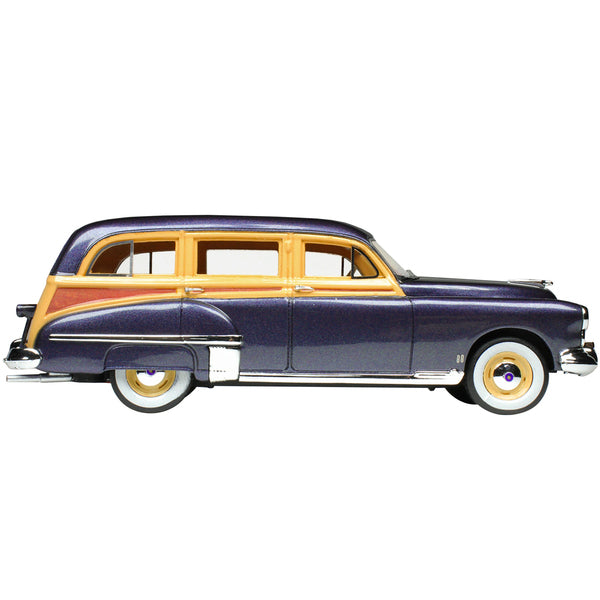 1949 Oldsmobile 88 Station Wagon Nightshade Blue with Cream and Woodgrain Sides and Red Interior Limited Edition to 240 pieces Worldwide 1/43 Model Car by Goldvarg Collection