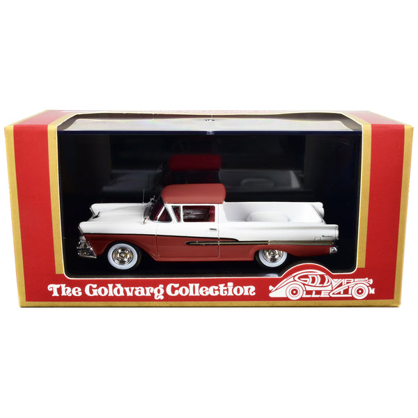 1958 Ford Ranchero Torch Red and White with Red Interior Limited Edition to 180 pieces Worldwide 1/43 Model Car by Goldvarg Collection