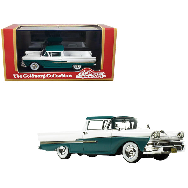 1958 Ford Ranchero Gulfstream Blue and White with Blue Interior Limited Edition to 180 pieces Worldwide 1/43 Model Car by Goldvarg Collection