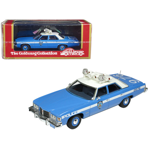 1976 Pontiac Catalina Blue and White "NYPD (New York City Police Department)" Limited Edition to 250 pieces Worldwide 1/43 Model Car by Goldvarg Collection