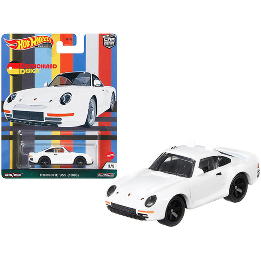 1986 Porsche 959 White "Deutschland Design" Series Diecast Model Car by Hot Wheels