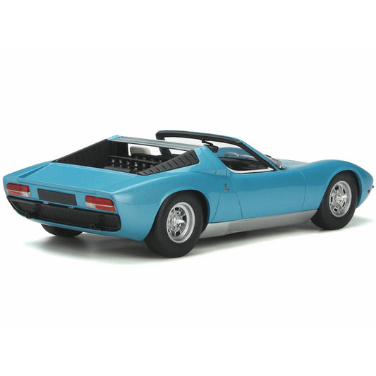 1968 Lamborghini Miura Roadster Light Blue Metallic Limited Edition to 999 pieces Worldwide 1/18 Model Car by GT Spirit