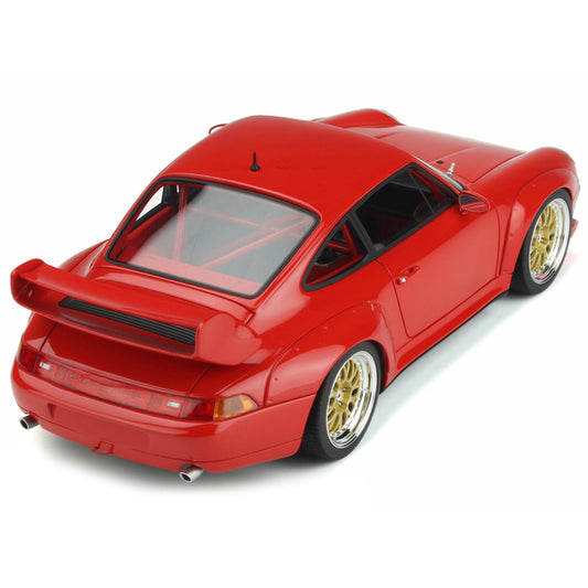 1996 Porsche 911 (993) 3.8 RSR Guards Red with Gold Wheels 1/18 Model Car by GT Spirit