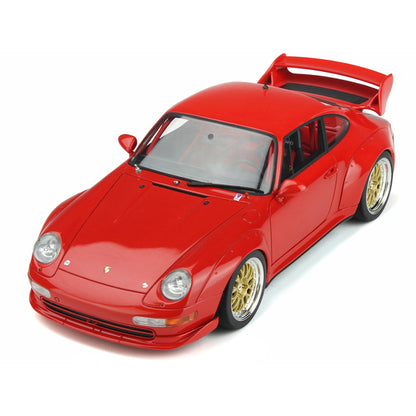 1996 Porsche 911 (993) 3.8 RSR Guards Red with Gold Wheels 1/18 Model Car by GT Spirit