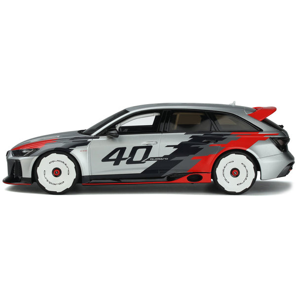 2020 Audi RS 6 GTO Concept #40 Gray Metallic with Graphics "40 Years of Quattro" 1/18 Model Car by GT Spirit