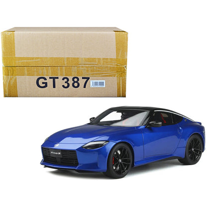 Nissan Z Blue Metallic with Black Top 1/18 Model Car by GT Spirit