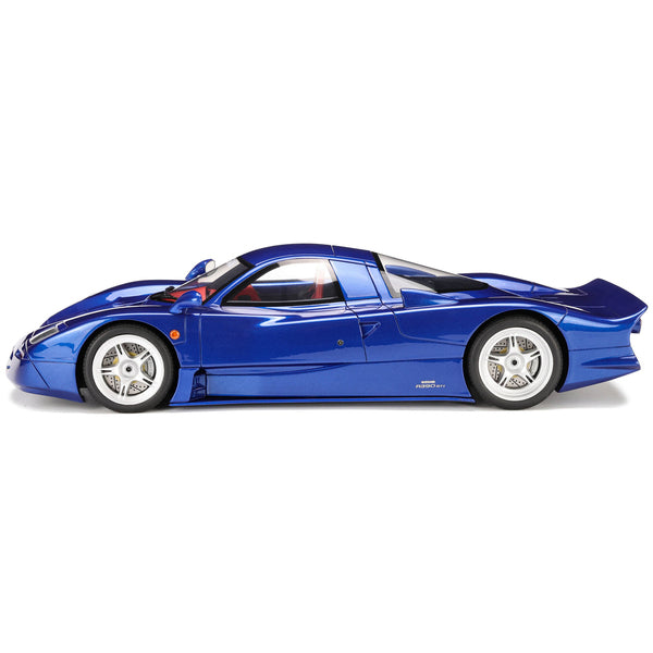 1997 Nissan R390 GT1 "Road Car" Blue Metallic with Red Interior 1/18 Model Car by GT Spirit